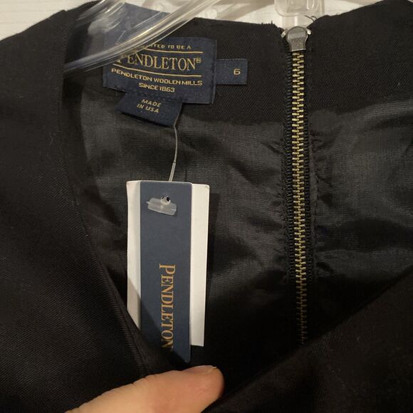 Pendleton Dress Women’s Size 6 NWT Virgin Wool Sleeveless Sheath Midi Pockets - Picture 3 of 12